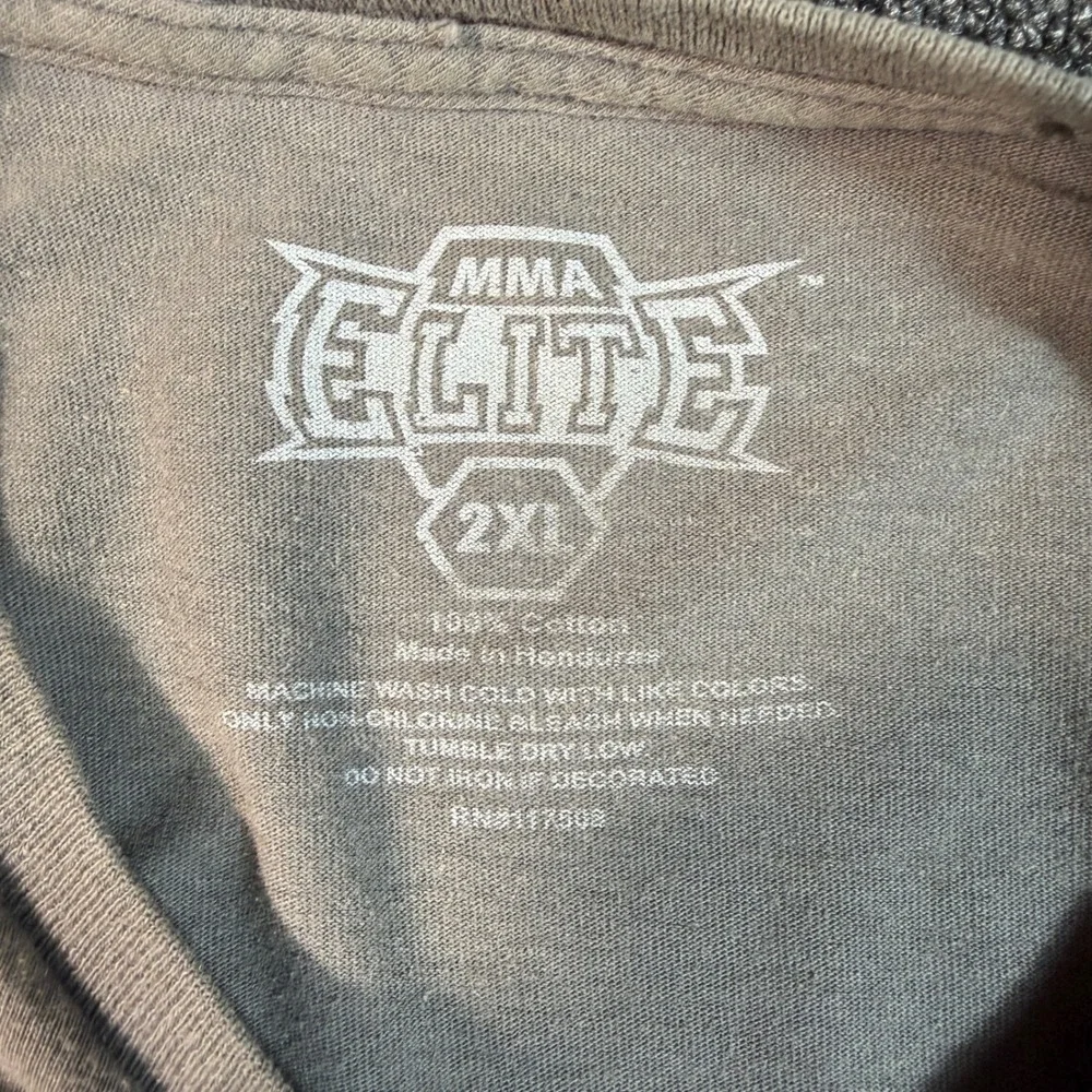 MMA Elite Men's 2XL Gray Graphic T-Shirt Skulls Eagle Graphic Goth Grunge Y2K